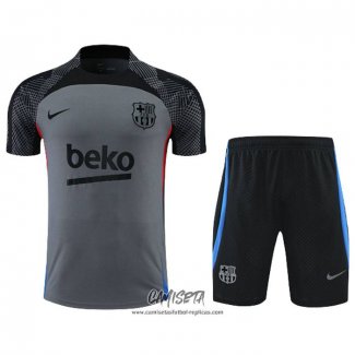 Chandal del Barcelona 2022-2023 Manga Corta Gris - Pantalon Corto