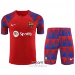 Chandal del Barcelona 2023-2024 Manga Corta Rojo - Pantalon Corto