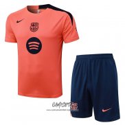 Chandal del Barcelona 2025-2026 Manga Corta Naranja - Pantalon Corto