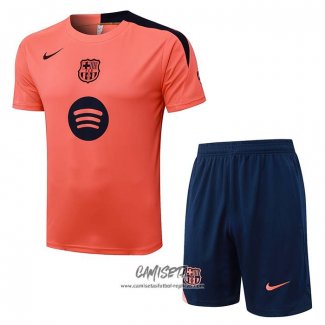 Chandal del Barcelona 2025-2026 Manga Corta Naranja - Pantalon Corto