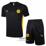Chandal del Borussia Dortmund 2024-2025 Manga Corta Negro - Pantalon Corto