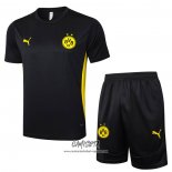Chandal del Borussia Dortmund 2024-2025 Manga Corta Negro - Pantalon Corto