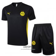 Chandal del Borussia Dortmund 2024-2025 Manga Corta Negro - Pantalon Corto