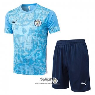 Chandal del Manchester City 2025-2026 Manga Corta Azul - Pantalon Corto