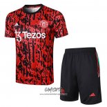 Chandal del Manchester United 2023-2024 Manga Corta Rojo - Pantalon Corto