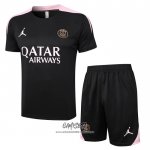 Chandal del Paris Saint-Germain Jordan 2024-2025 Manga Corta Negro - Pantalon Corto