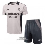 Chandal del Real Madrid 2024-2025 Manga Corta Rosa Claro - Pantalon Corto