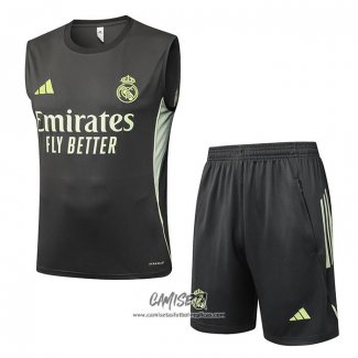 Chandal del Real Madrid 2025-2026 Sin Mangas Gris Verde