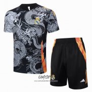 Chandal del Real Madrid Dragon 2024-2025 Manga Corta Negro - Pantalon Corto