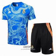 Chandal del Real Madrid Dragon 2024-2025 Manga Corta Azul - Pantalon Corto