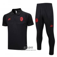 Conjunto Polo del AC Milan 2023-2024 Negro