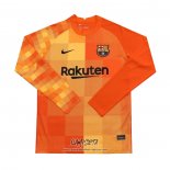 Camiseta Barcelona Portero 2021-2022 Manga Larga Naranja