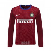 Camiseta Inter Milan Portero 2020-2021 Manga Larga Rojo