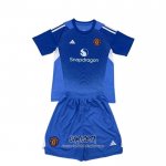Camiseta Manchester United Portero 2025-2026 Nino Azul