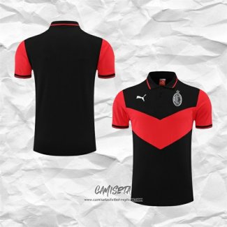 Camiseta Polo del AC Milan 2022-2023 Negro y Rojo