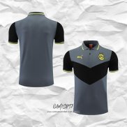 Camiseta Polo del Borussia Dortmund 22-23 Gris y Negro