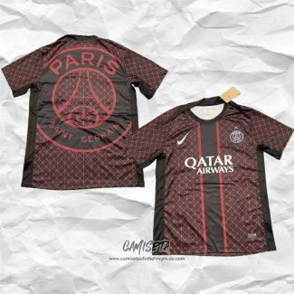 Camiseta Pre Partido del Paris Saint-Germain 2025-2026 Negro Rojo