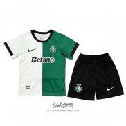 Camiseta Sporting Special 2025-2026 Nino Blanco Verde