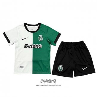 Camiseta Sporting Special 2025-2026 Nino Blanco Verde