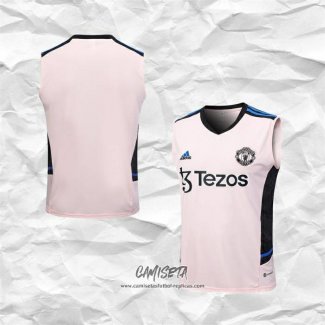 Camiseta de Entrenamiento Manchester United 2023-2024 Sin Mangas Rosa