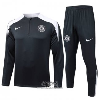 Chandal de Sudadera del Chelsea 2025-2026 Nino Negro