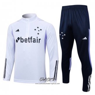 Chandal de Sudadera del Cruzeiro 2023-2024 Blanco