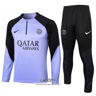 Chandal de Sudadera del Paris Saint-Germain 2023-2024 Nino Violeta Claro