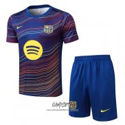 Chandal del Barcelona 2025-2026 Manga Corta Amarillo - Pantalon Corto Azul