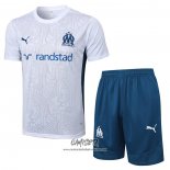 Chandal del Olympique Marsella 2024-2025 Manga Corta Blanco - Pantalon Corto