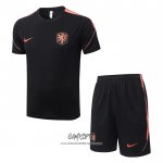 Chandal del Paises Bajos 2026-2027 Manga Corta Negro - Pantalon Corto