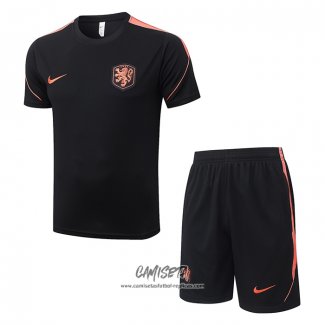 Chandal del Paises Bajos 2026-2027 Manga Corta Negro - Pantalon Corto