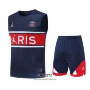 Chandal del Paris Saint-Germain 2022-2023 Sin Mangas Azul y Rojo