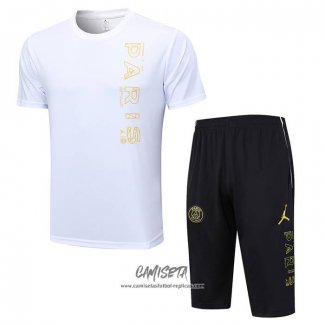 Chandal del Paris Saint-Germain Jordan 2023-2024 Manga Corta Blanco - Pantalon Corto