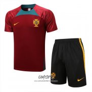 Chandal del Portugal 2022-2023 Manga Corta Rojo - Pantalon Corto