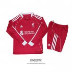 Primera Camiseta Liverpool 2025-2026 Nino Manga Larga