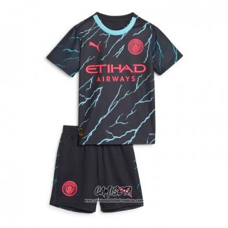 Tercera Camiseta Manchester City 2023-2024 Nino