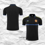Camiseta Polo del Manchester United 2022-2023 Negro y Azul