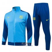 Chandal de Chaqueta del Barcelona 2025-2026 Nino Azul