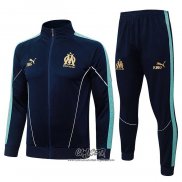 Chandal de Chaqueta del Olympique Marsella 2025-2026 Nino Azul