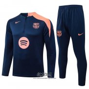 Chandal de Sudadera del Barcelona 2025-2026 Nino Azul Naranja