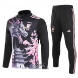 Chandal de Sudadera del Japon Dragon 2024-2025 Negro y Rosa