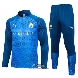 Chandal de Sudadera del Olympique Marsella 2023-2024 Nino Azul Oscuro