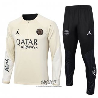 Chandal de Sudadera del Paris Saint-Germain 2023-2024 Beige