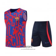 Chandal del Barcelona 2022-2023 Sin Mangas Rojo y Azul