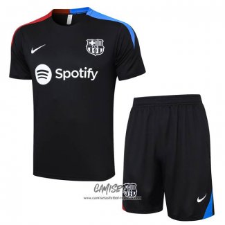 Chandal del Barcelona 2023-2024 Manga Corta Negro - Pantalon Corto