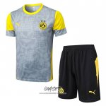Chandal del Borussia Dortmund 2025-2026 Manga Corta Gris - Pantalon Corto