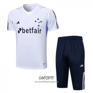 Chandal del Cruzeiro 2023-2024 Manga Corta Blanco - Pantalon Corto