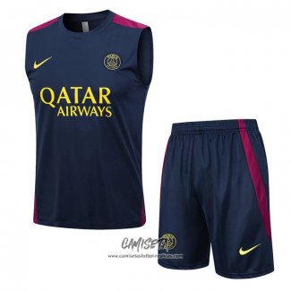 Chandal del Paris Saint-Germain 2023-2024 Sin Mangas Azul