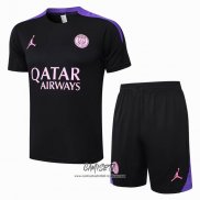 Chandal del Paris Saint-Germain Jordan 2024-2025 Manga Corta Negro - Pantalon Corto
