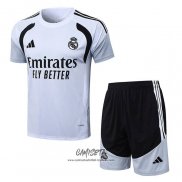 Chandal del Real Madrid 2025-2026 Manga Corta Blanco - Pantalon Corto